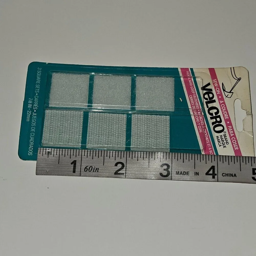 VTG Velcro Brand Lot White Sew-On Squares Black Adjustable Waistband Circle READ